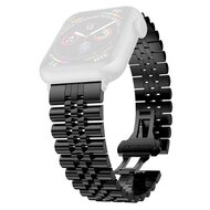 By Qubix - Metalen schakelband - Zwart - Geschikt voor Apple watch 38mm / 40mm / 41mm