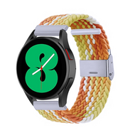 By Qubix Samsung Galaxy Watch bandje - 42mm - Braided bandje - Geel / oranje - Bandbreedte: 20mm Horlogeband smartwatch band bandjes