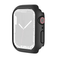 By Qubix Apple Watch 41mm Hard case (open front) - Zwart - Geschikt voor Apple Watch 41mm hoesje - screenprotector - Bescherming iWatch - Bescherm