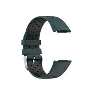 Smartwatchbandjes  FitBit Charge 5 Sportbandje met gesp - Groen / zwart - Tweekleurig - Maat: L - By Qubix Fitbit charge bandje Smartwatchbandjes