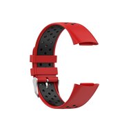 Smartwatchbandjes  FitBit Charge 5 Sportbandje met gesp - Rood / zwart - Tweekleurig - Maat: L - By Qubix Fitbit charge bandje Smartwatchbandjes