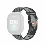 Fitbit Versa 3/4 & Sense 1/2 Canvas bandje - Grijs