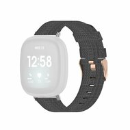 Fitbit Versa 3/4 & Sense 1/2 Canvas bandje - Donkergrijs