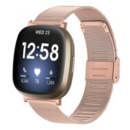 Fitbit Versa 3/4 & Sense 1/2 - Milanese bandje met klemsluiting - Rosé goud