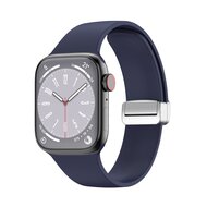 Siliconen bandje - Folding Buckle - Donkerblauw - Geschikt voor Apple Watch 38mm / 40mm / 41mm