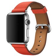 Classic lederen bandje - Licht oranje/bruin - Geschikt voor Apple Watch 38mm / 40mm / 41mm