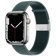 Nylon bandje met klemsluiting - Donkergroen - Geschikt voor Apple Watch 38mm / 40mm / 41mm / 42mm afbeelding
