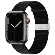 Nylon bandje met klemsluiting - Zwart - Geschikt voor Apple Watch 38mm / 40mm / 41mm / 42mm afbeelding