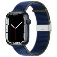 Nylon bandje met klemsluiting - Donkerblauw - Geschikt voor Apple Watch 38mm / 40mm / 41mm / 42mm afbeelding
