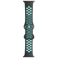 Sportbandje met extra lus - Grijs + Blauw - Geschikt voor Apple Watch 38mm / 40mm / 41mm / 42mm afbeelding
