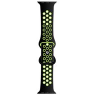 Sportbandje met extra lus - Zwart + Geel - Geschikt voor Apple Watch 38mm / 40mm / 41mm / 42mm afbeelding