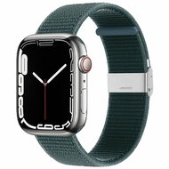 Nylon bandje met klemsluiting - Donkergroen - Geschikt voor Apple Watch 44mm / 45mm / 46mm / 49mm afbeelding