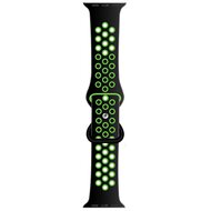 Sportbandje met extra lus - Zwart + Groen - Geschikt voor Apple Watch 44mm / 45mm / 46mm / 49mm afbeelding