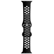 Sportbandje met extra lus - Zwart + Grijs - Geschikt voor Apple Watch 44mm / 45mm / 46mm / 49mm afbeelding