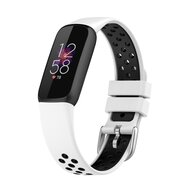 Fitbit Luxe - Siliconen sportbandje - Maat: Large - Wit + zwart afbeelding