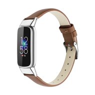 Fitbit Luxe - Leren bandje - Maat: Small - Bruin afbeelding