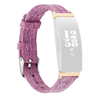 Fitbit Inspire 1 / HR / Ace 2 Canvas nylon bandje - Maat: Large - Paars afbeelding