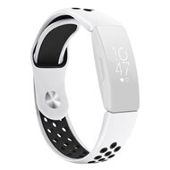 Fitbit Inspire 1 / HR / Ace 2 siliconen sportbandje - Maat: Large - Wit + Zwart afbeelding