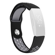 Fitbit Inspire 1 / HR / Ace 2 siliconen sportbandje - Maat: Large - Zwart + Grijs afbeelding