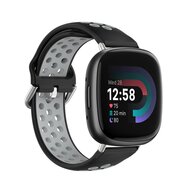 Fitbit Versa 3 & 4 / Sense 1 & 2 - Sport editie - Large - Zwart + grijs afbeelding