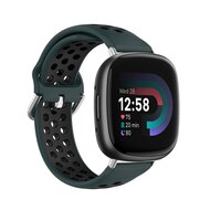 Fitbit Versa 3 & 4 / Sense 1 & 2 - Sport editie - Large - Donkergroen + zwart afbeelding