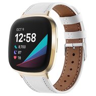 Fitbit Versa 3/4 & Sense 1/2 leren bandje - Wit afbeelding