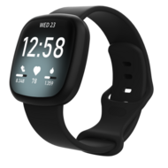 Fitbit Versa 3 & 4 / Sense 1 & 2 Sportbandje - Zwart - Maat: M/L afbeelding