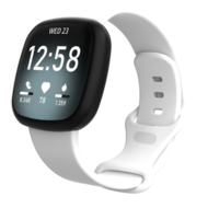 Fitbit Versa 3 & 4 / Sense 1 & 2 Sportbandje - Wit - Maat: M/L afbeelding