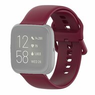 Fitbit Versa 1 / 2 & Lite siliconen sportbandje met gespsluiting - Wijnrood - Maat: Small afbeelding