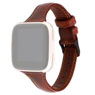 Fitbit Versa 1 / 2 & Lite Lederen bandje - Bruin afbeelding