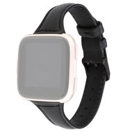 Fitbit Versa 1 / 2 & Lite Lederen bandje - Zwart afbeelding