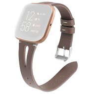 Fitbit Versa 1 / 2 & Lite bandje TPU leer - Kastanje Bruin afbeelding