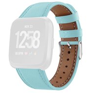 Fitbit Versa 1 / 2 & Lite leren bandje - Blauwgroen afbeelding