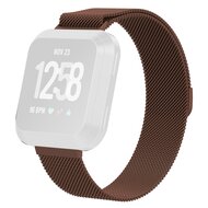Fitbit Versa 1 / 2 & Lite milanese bandje - Maat: Small - Bruin afbeelding