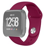 Fitbit Versa 1 / 2 & Lite siliconen bandje - Maat: Small - Wijnrood afbeelding
