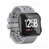 Siliconen Bandje Geventileerd Fitbit Versa 1 / 2 & Lite - Grijs afbeelding