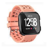 Siliconen Bandje Geventileerd Fitbit Versa 1 / 2 & Lite - Peach afbeelding