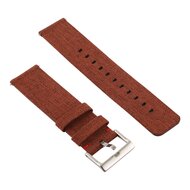 Canvas nylon bandje Fitbit Versa 1 / 2 & Lite - Bruin afbeelding