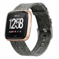 Canvas nylon bandje Fitbit Versa 1 / 2 & Lite- Grijs afbeelding
