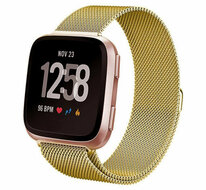 Fitbit Versa 1 / 2 & Lite milanese bandje - Maat: Small - Goud afbeelding