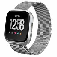 Fitbit Versa 1 / 2 & Lite milanese bandje - Maat: Large - Zilver afbeelding