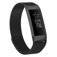 Fitbit Charge 3 & 4 milanese bandje - Maat: Small - zwart afbeelding