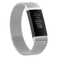 Fitbit Charge 3 & 4 milanese bandje - Maat: Small - Zilver afbeelding