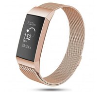 Fitbit Charge 3 & 4 milanese bandje - Maat: Large - Champagne goud afbeelding