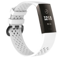 Fitbit Charge 3 & 4 sport bandje - Maat: Large - Wit afbeelding