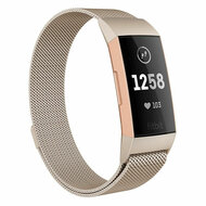 Fitbit Charge 3 & 4 milanese bandje - Maat: Large - Vintage goud afbeelding