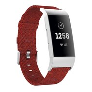Fitbit Charge 3 & 4 nylon bandje - Donker rood afbeelding