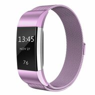 Fitbit Charge 2 milanese bandje - Maat: Large - Lila afbeelding