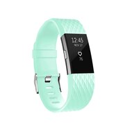 Fitbit Charge 2 siliconen bandje - Maat: Large - Cyaan afbeelding