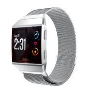 Fitbit Ionic Milanese bandje - Maat: Large - Zilver afbeelding